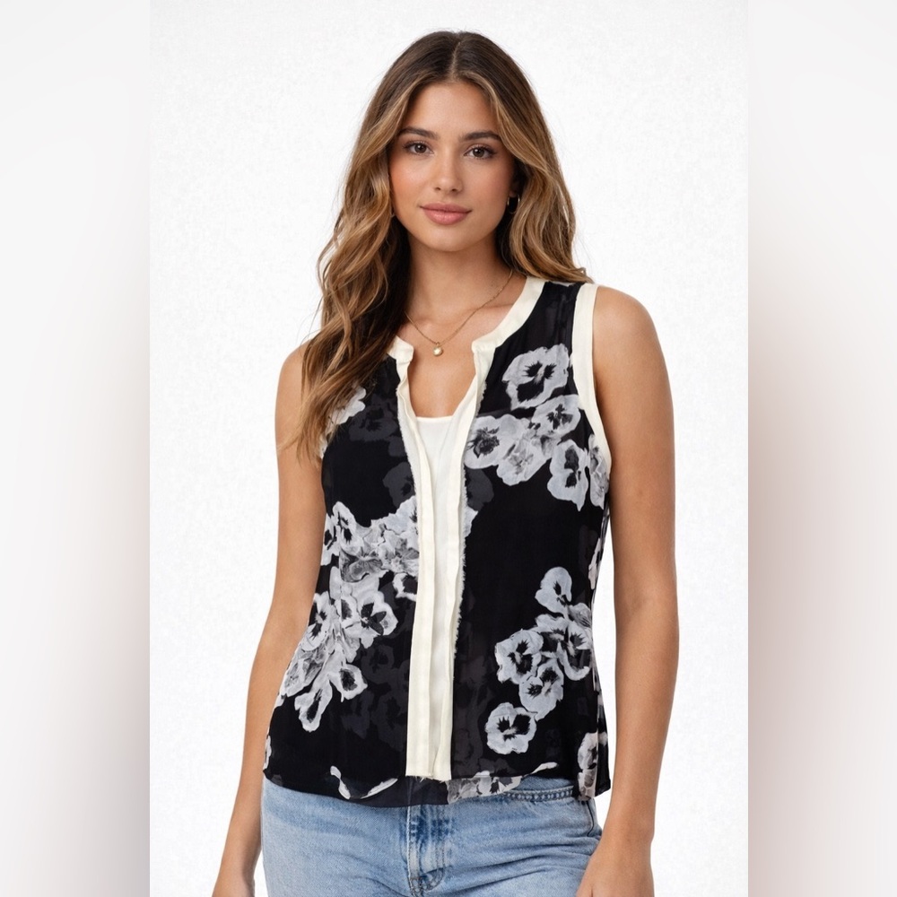 Ellen‎ Tracy Floral Sleeveless Top